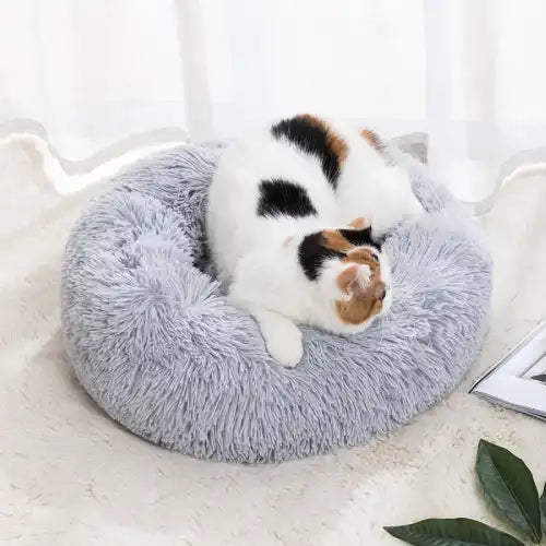 Winter Warm Indoor Washable Doughnut Pets Cat Nest Bed