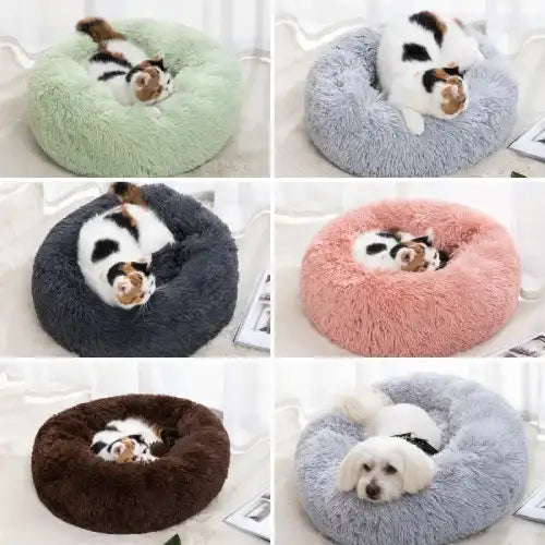 Winter Warm Indoor Washable Doughnut Pets Cat Nest Bed